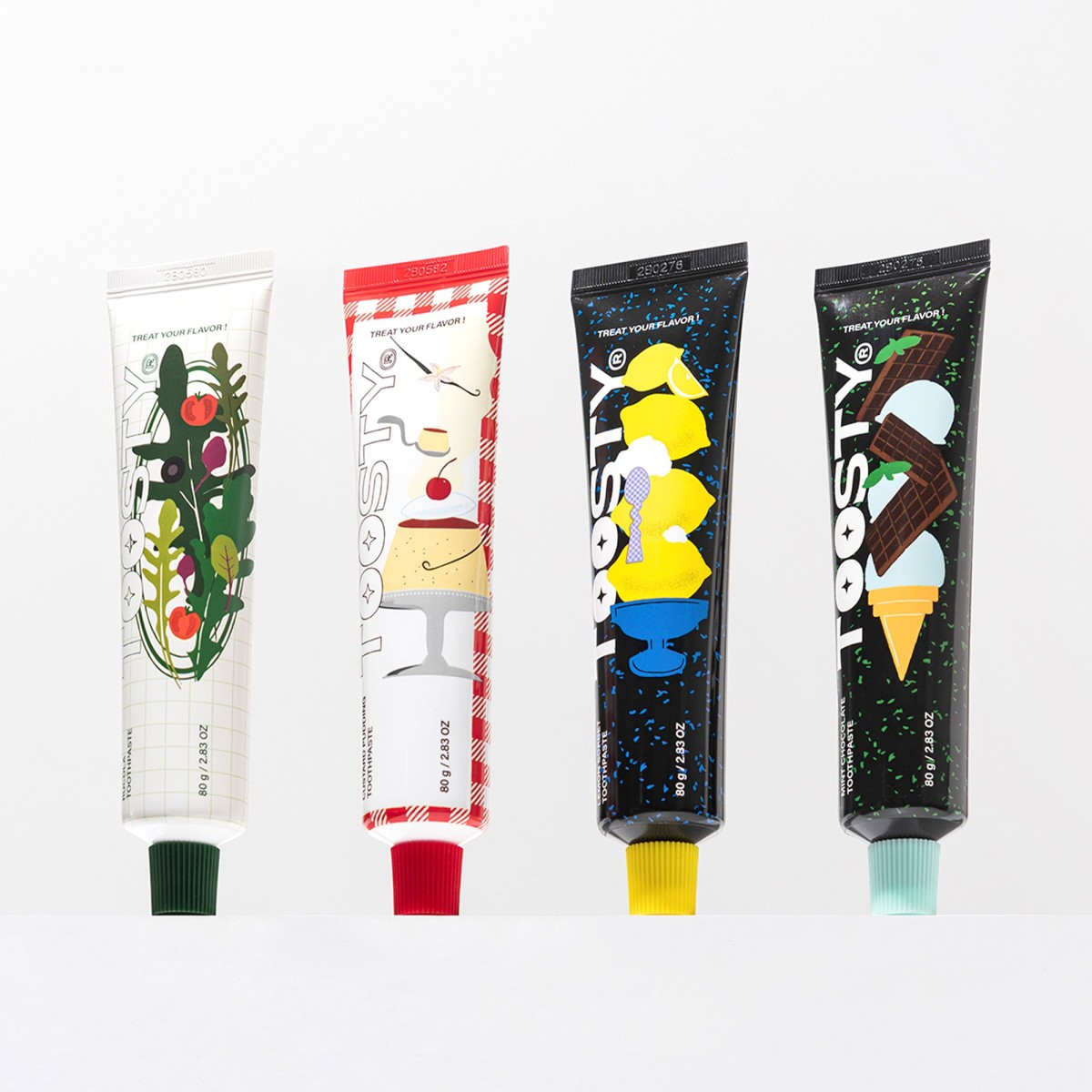Set di dentifrici coreani diversi gusti - Quattro gusti da 25 g ciascuno - Toosty | MiiN Cosmetics