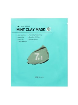 Maschera in tessuto purificante all'argilla con estratto di menta - Barulab | MiiN Cosmetics