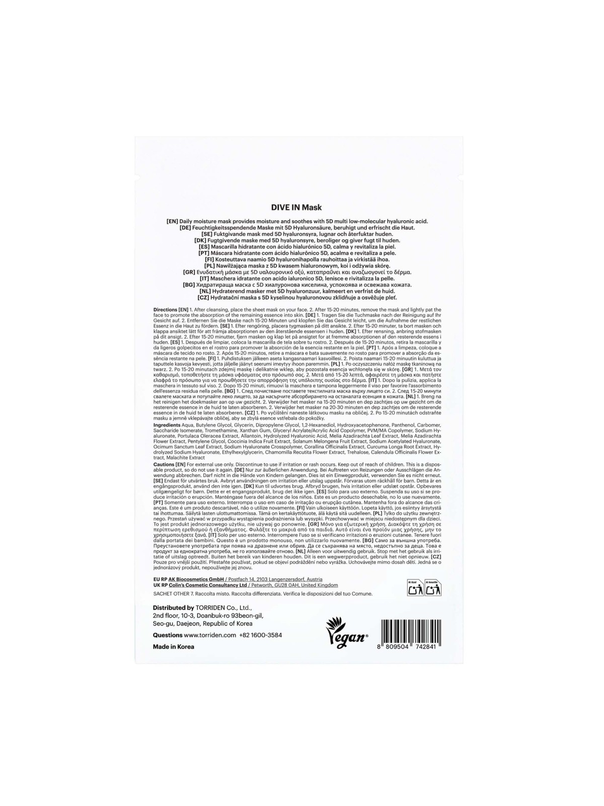 DIVE-IN Hyaluronic Acid Multi Pad · Torriden | MiiN Cosmetics