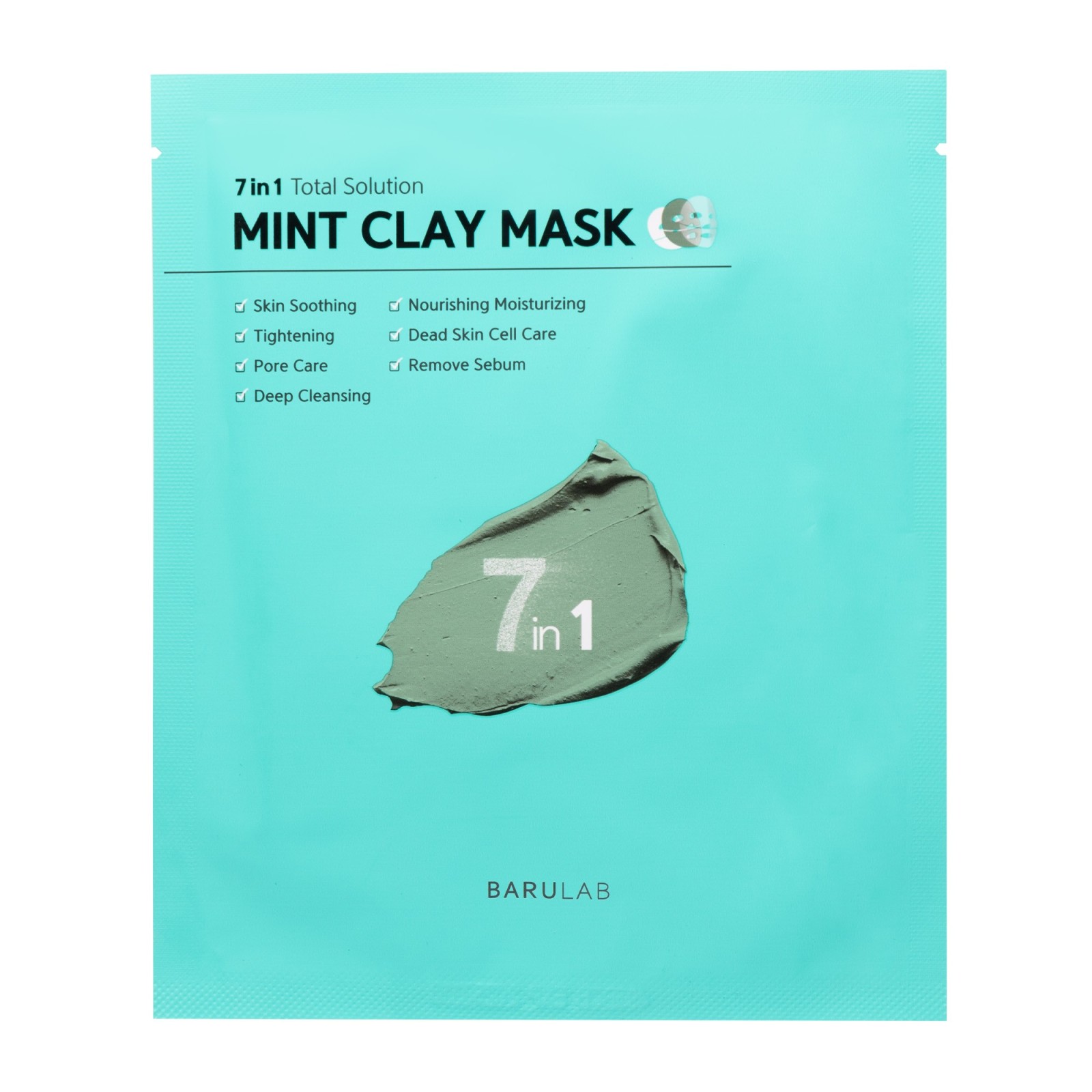 Sheet mask with purifying clay and mint extract - Barulab | MiiN Cosmetics